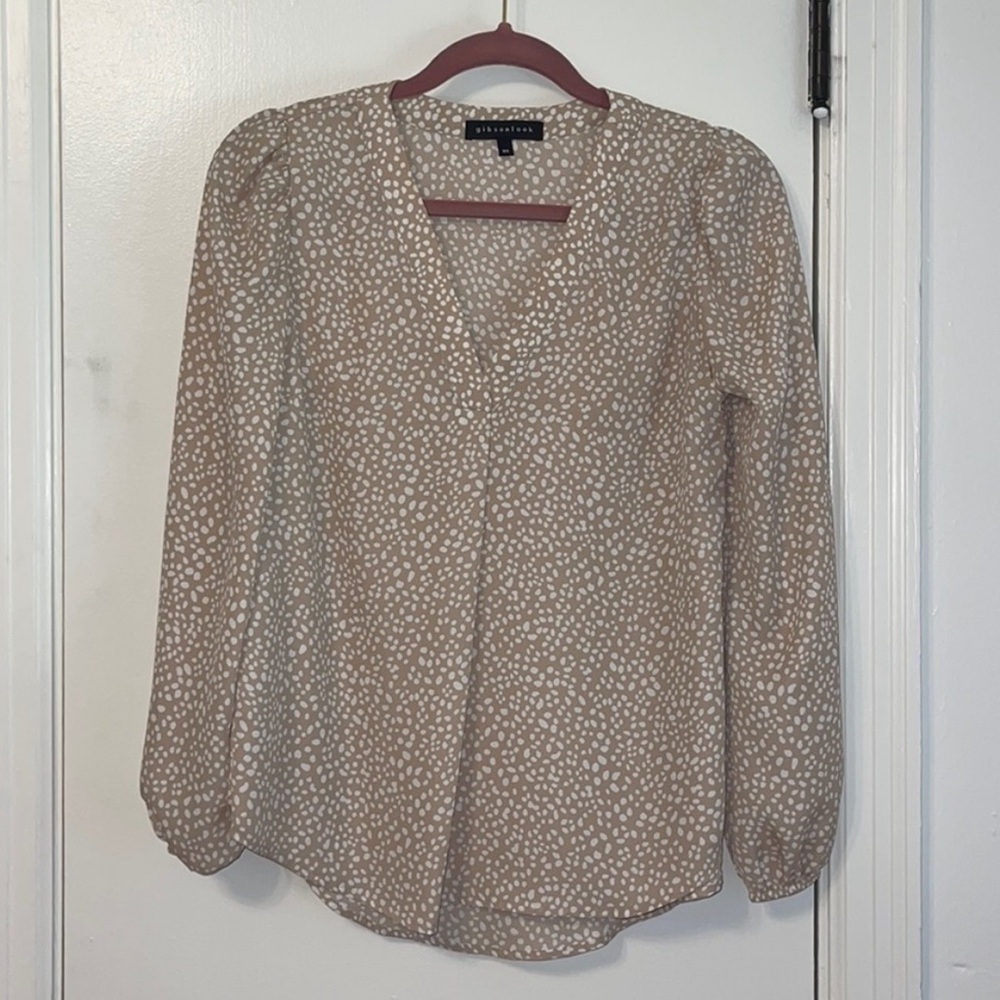 Gibson Look Nude Cheetah Blouse